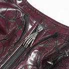 DEVIL FASHION Women's Punk Zip Front Adjustable Strap Bustier