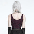 DEVIL FASHION Women's Punk Zip Front Adjustable Strap Bustier