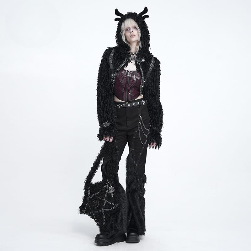 DEVIL FASHION Women's Punk Zip Front Adjustable Strap Bustier