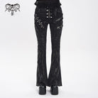 DEVIL FASHION Women's Punk Zipper-accented Pleated Flared Pants
