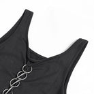 DEVIL FASHION Women's Short Ripped Detailed Punk Tank Tops