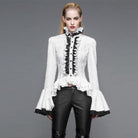 DEVIL FASHION Women's Vintage Victorian Short Lace Top