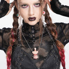 DEVIL FASHION Women's Weirdcore Alien Mechanical Elements Necklace Pink