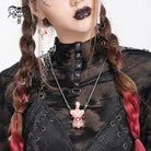 DEVIL FASHION Women's Weirdcore Alien Mechanical Elements Necklace Pink