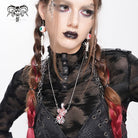 DEVIL FASHION Women's Weirdcore Alien Mechanical Elements Necklace Silver Gray