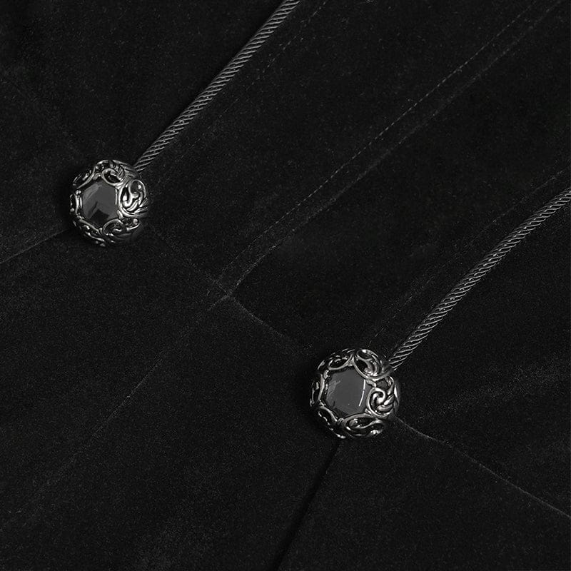 DEVILFASHION Women's Gothic Bat Wing Collar Double-breasted Zip Jacket