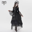 DEVILFASHION Women's Gothic Bat Wing Collar Double-breasted Zip Jacket