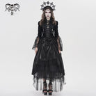 DEVILFASHION Women's Gothic Bat Wing Collar Double-breasted Zip Jacket