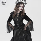 DEVILFASHION Women's Gothic Bat Wing Collar Double-breasted Zip Jacket