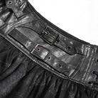 DEVILFASHION Women's Gothic Buckle-up Printed Ruffled Short Skirt