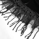 DEVILFASHION Women's Gothic Chained Tassels Layered Short Skirt Black