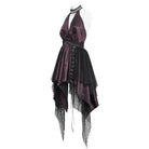 DEVILFASHION Women's Gothic Irregular Plunging Tassels Halterneck Dress