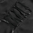 DEVILFASHION Women's Gothic Pinstripe Drawstring Flared Sleeved Shirt Black