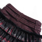 DEVILFASHION Women's Grunge Star Layered Plaid Falbala Shorts