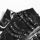 DEVILFASHION Women's Punk Eyelet Straps Zip Long Skirt