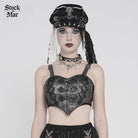 DEVILFASHION Women's Punk Heart Buckle-up Zip Bustier