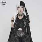 DEVILFASHION Women's Punk Irregular Chained Off Shoulder Vest