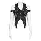 DEVILFASHION Women's Punk Irregular Chained Off Shoulder Vest