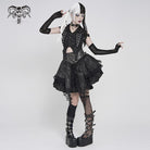 DEVILFASHION Women's Punk Irregular Chained Off Shoulder Vest