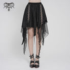 DEVILFASHION Women's Punk Irregular Chained Streamer Skirt