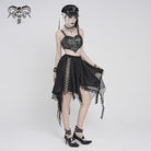 DEVILFASHION Women's Punk Irregular Chained Streamer Skirt
