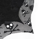 DEVILFASHION Women's Punk Irregular Skull Eyelet Straps Mesh Skirt Black