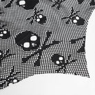 DEVILFASHION Women's Punk Irregular Skull Eyelet Straps Mesh Skirt Black-Red