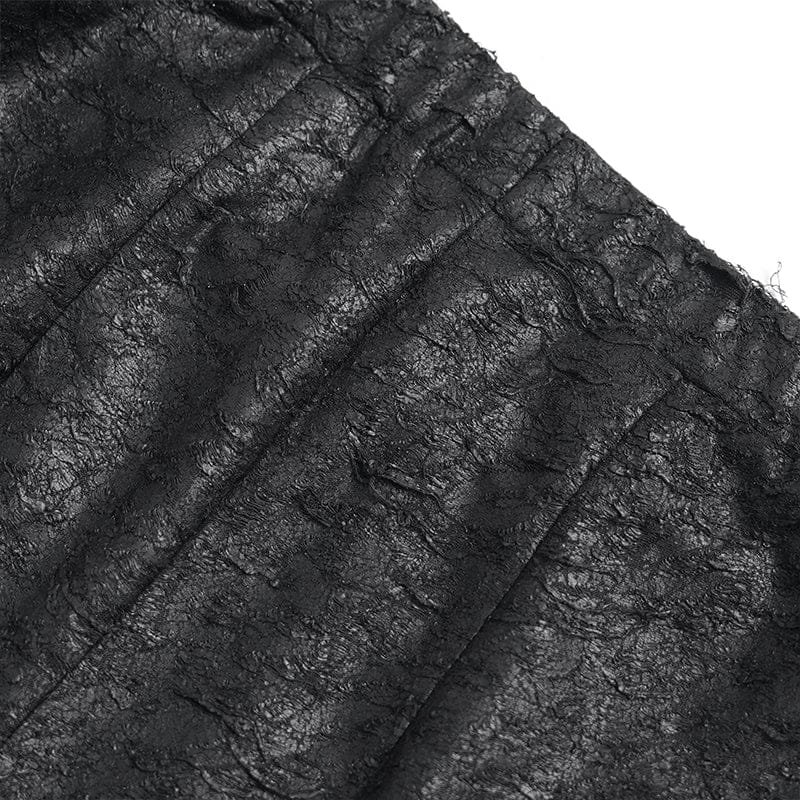 DEVILFASHION Women's Punk Rivets Chained Mesh Pants