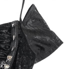 DEVILFASHION Women's Punk Studded Chained Drawstring Short Sleeved Shirt