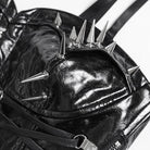 DEVILFASHION Women's Punk Studded Zip Lace-up Overbust Corset Black
