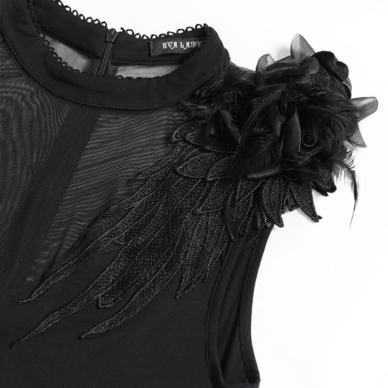 EVA LADY Women's Goth One Sleeve Top