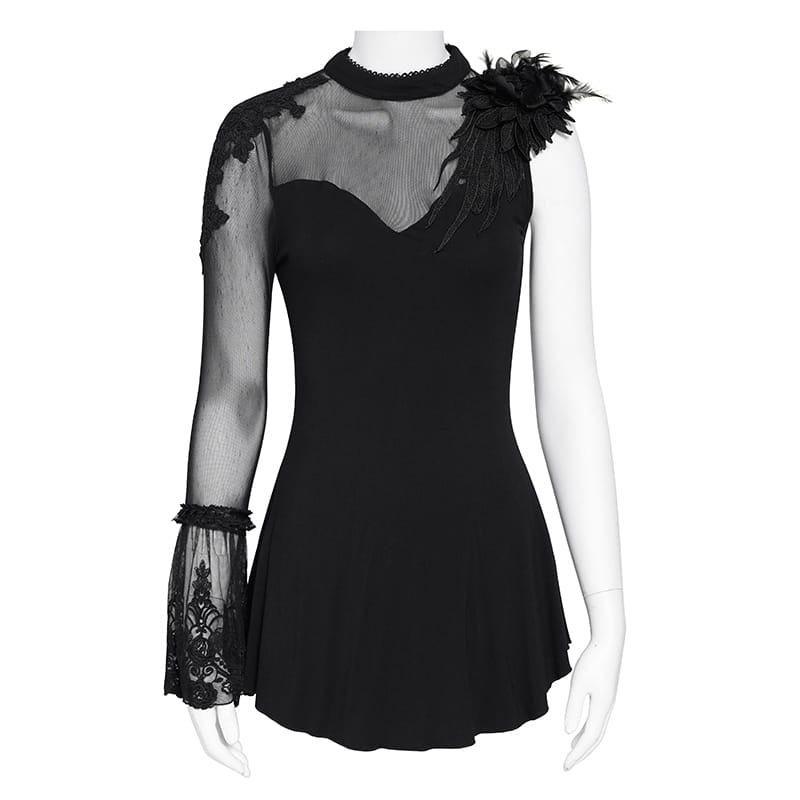 EVA LADY Women's Goth One Sleeve Top