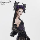 EVA LADY Women's Gothic Bat Wing Rose Mesh Headwear