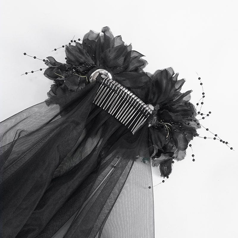 EVA LADY Women's Gothic Beaded Floral Lace Headwear