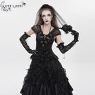 EVA LADY Women's Gothic Beaded Floral Lace Long Gloves