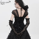 EVA LADY Women's Gothic Beaded Floral Lace Long Gloves