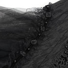 EVA LADY Women's Gothic Beaded Mesh Splice Lace-up Underbust Corset