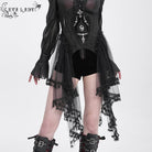 EVA LADY Women's Gothic Beaded Mesh Splice Lace-up Underbust Corset