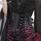 EVA LADY Women's Gothic Crochet Lace-up Zip Girdle