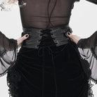 EVA LADY Women's Gothic Crochet Lace-up Zip Girdle