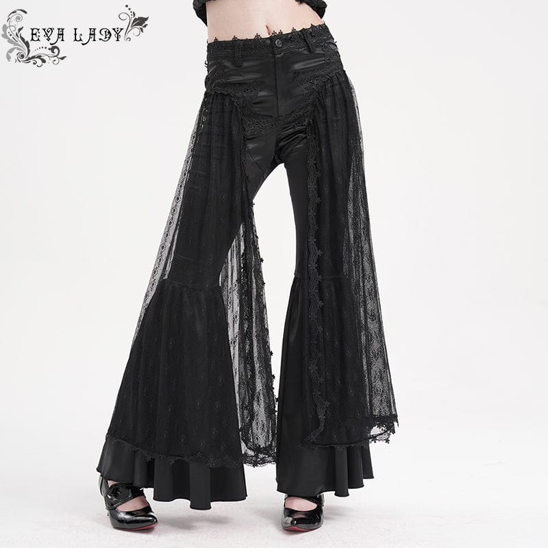 EVA LADY Women's Gothic Crochet Mesh Lace Pants