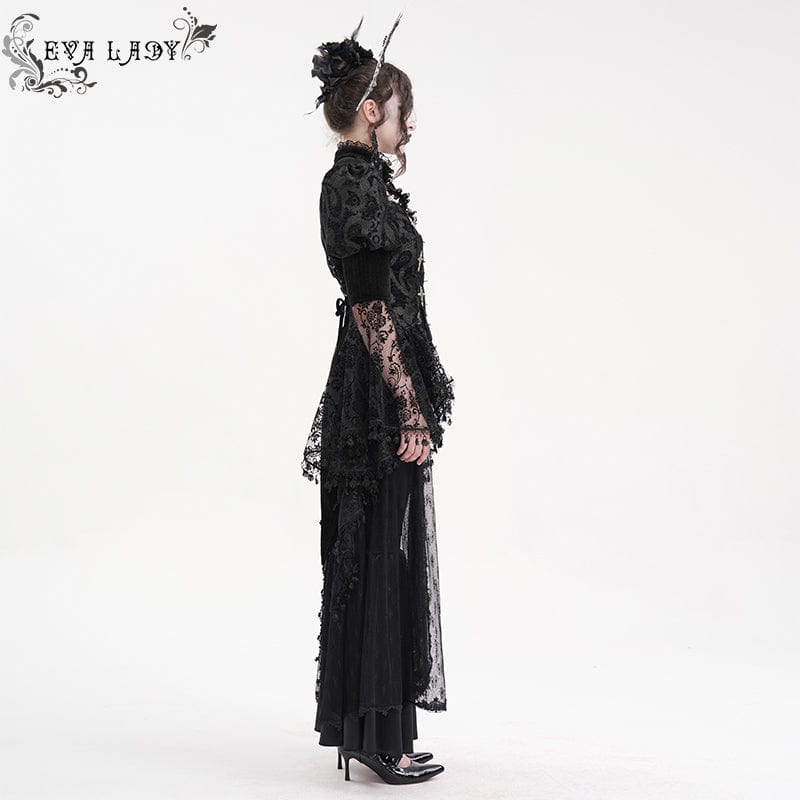 EVA LADY Women's Gothic Cut-out Lace Tassels Jacket