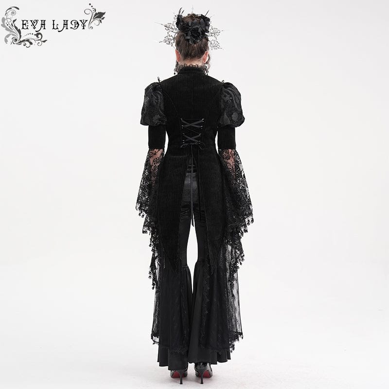 EVA LADY Women's Gothic Cut-out Lace Tassels Jacket