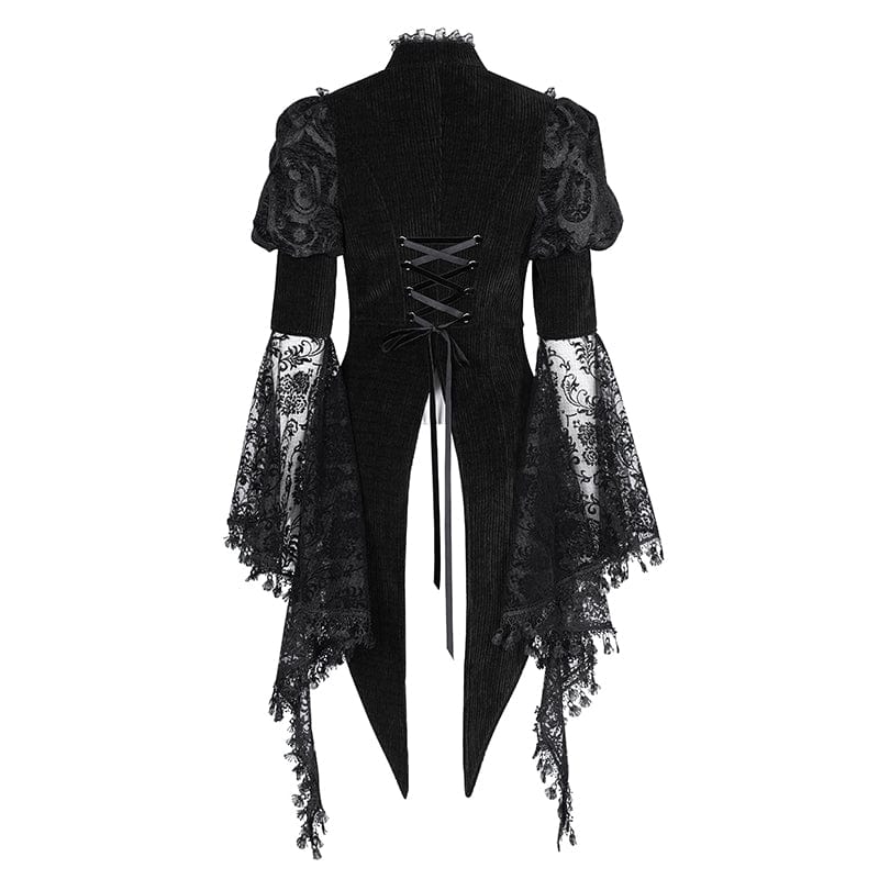 EVA LADY Women's Gothic Cut-out Lace Tassels Jacket