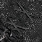 EVA LADY Women's Gothic Cutout Beaded Flared Sleeved Shirt Black