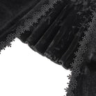 EVA LADY Women's Gothic Cutout Flared Sleeved Velvet Shirt Black