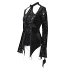 EVA LADY Women's Gothic Cutout Flared Sleeved Velvet Shirt Black