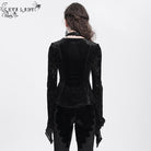 EVA LADY Women's Gothic Cutout Flared Sleeved Velvet Shirt Black