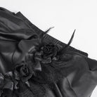 EVA LADY Women's Gothic Drawstring Rose Mesh Splice Skirt