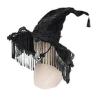 EVA LADY Women's Gothic Embroidered Feather Tassels Witch Hat